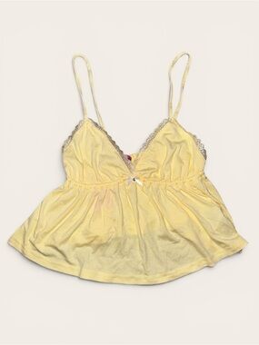 Edikted Pale Yellow Lace-Trim Camisole Size Small NWT